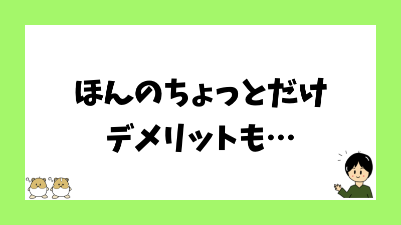 ほんのちょっとだけデメリットも…