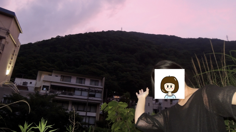 妻と夕日