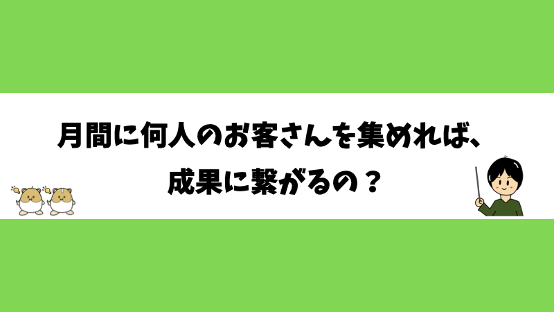 月間に何人のお客さんを集めれば、成果に繋がるの？