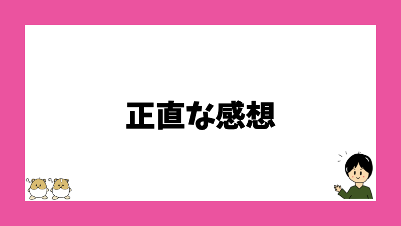 正直な感想